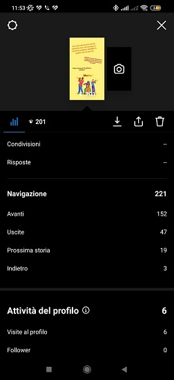 insight della storia Instagram dopo 24 ore dalla pubblicazione